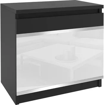 Noční stolek Noční stolek Belini černý / bílý BH SN1/1/B/B/4W/0