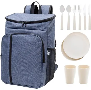 turistický batoh Chladicí piknikový batoh z RPET Duonic - Tmavě Modrá