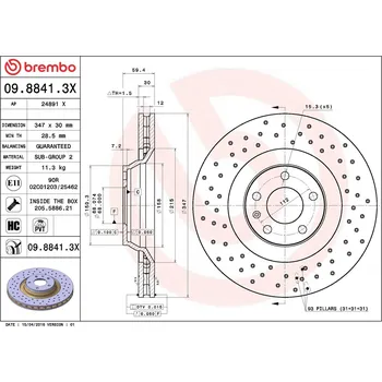 Brzdový kotouč Brzdový kotouč BREMBO 09.8841.3X
