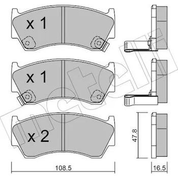 Brzdový systém Sada brzdových destiček, kotoučová brzda METELLI 22-0277-0