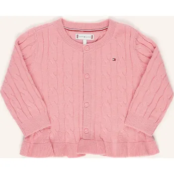 Dámský svetr Tommy Hilfiger Pletený Kabátek S Volánky pro miminko, růžová, 86