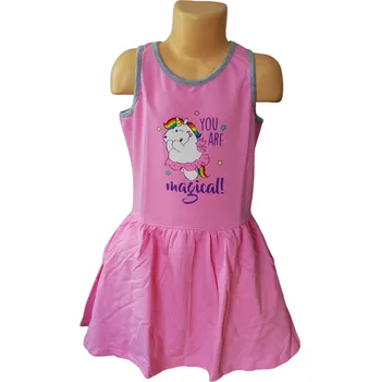 Dívčí šaty United Labels Šaty UNICORN JEDNOROŽEC bavlna růžové Barva: Růžová, Velikost: 122/128