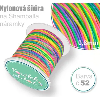 Materiál na výrobu šperku Nylonová šňůra na Shamballa náramky průměr nitě 0,8mm. Barva č.52. Mix.