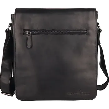 Velká černá kožená crossbody taška GreenWood no. 584 na formát A4