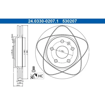 Brzdový kotouč Brzdový kotouč ATE 24.0330-0207.1