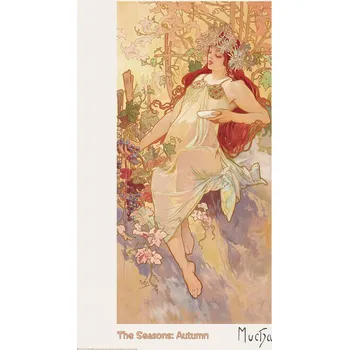 Plakát Plakát, Obraz - Alfons Mucha - The Seasons: Autumn (1896)