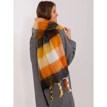 Šála Elegantní černá šála s třásněmi AT-