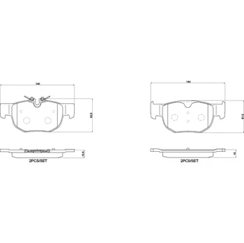 Brzdová destička Sada brzdových destiček, kotoučová brzda BREMBO P 36 039