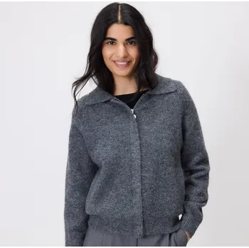 Dámský svetr Reserved - Svetr s límcem - tmavě šedá - 473GP-90M - 473GP-90M-S