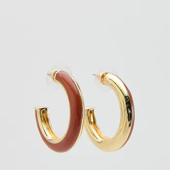 Náušnice Reserved - Náušnice kruhy - zlatavá hnědá - 419FD-82X - 419FD-82X-ONE