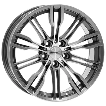 Alu kolo Alu kola MONACO WHEELS GP8, 19x8 5x112 ET45, šedivá + leštění (zátěžová)