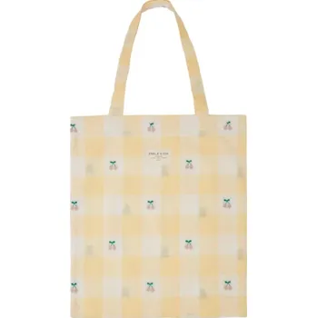 EMILE ET IDA Plátěná taška - YELLOW GINGHAM CHERRY