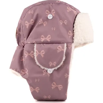 Čepice Dětská zimní čepice ušanka růžová EXANI - PINK BOW Velikost: 50cm (vel 92)