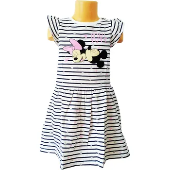 Dívčí šaty Eplusm Dívčí šaty MINNIE A MICKEY love s proužky bílé Barva: Bílá, Velikost: 104