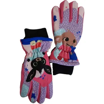 Rukavice Setino Dívčí rukavice ZAJÍČEK BING zimní prstové lyžařské růžové Barva: Růžová, Velikost: 122/128