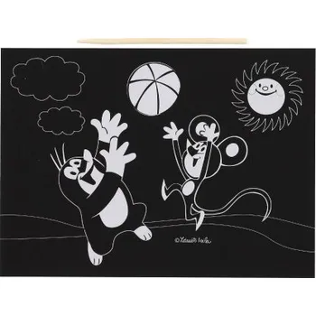 omalovánky wiky Magický obrázek KRTEČEK A MYŠKA s balonem k vyškrabání