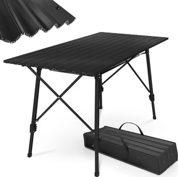 kempingový stůl MIADOMODO Skládací kempingový stůl, 90 x 45 x 53 cm, černá