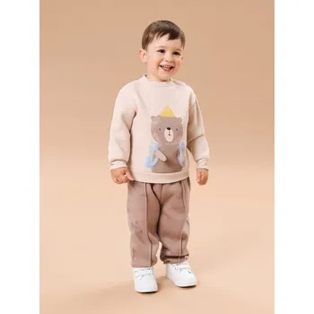 Chlapecká mikina Sinsay - Mikina s kulatým výstřihem - béžová - 021FX-02X - 021FX-02X-86