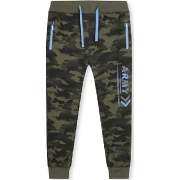 CHLAPECKÉ MASKÁČOVÉ TEPLÁKY ARMY PRO DĚTI Barva: Maskáč s modrým nápisem, Velikost: 146