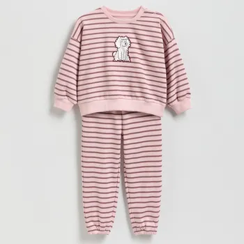 Dívčí mikina Reserved - Pruhovaný komplet - růžová - 591GT-30X - 591GT-30X-80