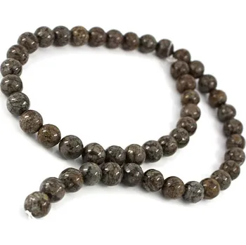 Materiál na výrobu šperku Přírodní 8mm korálky Snowflake Obsidian - 47Ks - 8mm
