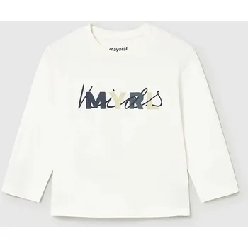 Dívčí tričko Bavlněné tričko s dlouhým rukávem Mayoral 108.3D.Baby.9BYA béžová 01X, vel. 92