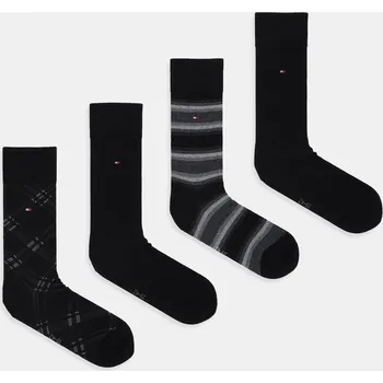 Pánské ponožky Ponožky Tommy Hilfiger 4-pack 701238216 černá 99X, vel. 39/42