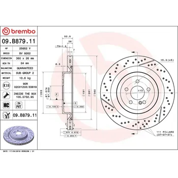 Brzdový kotouč Brzdový kotouč BREMBO 09.B879.11