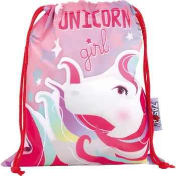 Školní sáček Arditex Pytlík UNICORN - JEDNOROŽEC na svačinu dívčí růžový 26,5x21,5