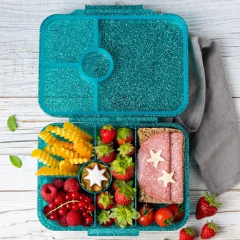 Svačinový box Lekkabox svačinový box 4 sekce Glamour - Aqua