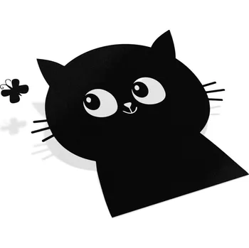 Samolepicí dekorace na vozidlo Samolepka Kočka s motýlem - 14x12