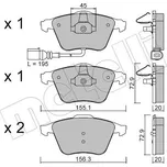 Sada brzdových destiček, kotoučová brzda METELLI 22-0549-4