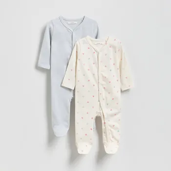 Reserved - Sada 2 kusů bavlněných overalů - krémová - 810GK-01X - 810GK-01X-68