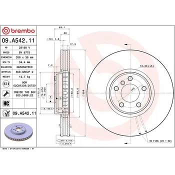Brzdový kotouč Brzdový kotouč BREMBO 09.A542.11