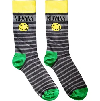 Ponožky Nirvana - Happy Face & Logo Stripes