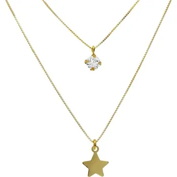 Náhrdelník Stříbrný zlacený náhrdelník Victoria Cruz A3361-07DG