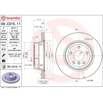 Brzdový kotouč Brzdový kotouč BREMBO 09.C315.11