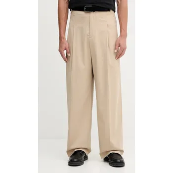 Pánské kalhoty Kalhoty s vlnou Kenzo FF65PA3689RZ béžová 80X, vel. 40