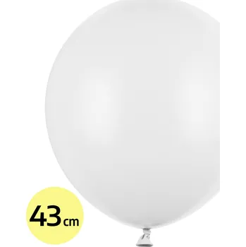 Balónek PartyDeco Balonek latex bílý pastelový 43 cm, 1 ks