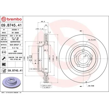 Brzdový kotouč Brzdový kotouč BREMBO 09.B745.41