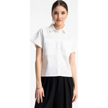 Dívčí košile Reporter Young | Dívčí bílá oversize košile s krátkým rukávem a zapínáním na knoflíky - Barva BÍLÁ, Velikost 146 251-0330G-04-200-1