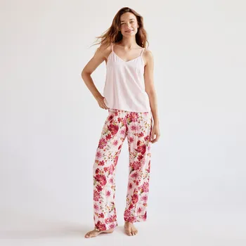 Dámské noční prádlo Reserved - Vzorované dvoudílné pyžamo - fuchsiová - 103EY-43X - 103EY-43X-XS