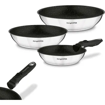 Sada nádobí Sada 3 pánví s odnímatelnou rukojetí Konighoffer Colate 20 cm 24 cm 28 cm