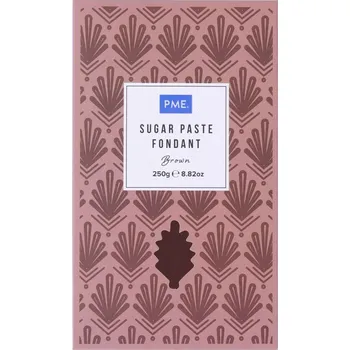 Přisada na vaření a pečení PME 250 g - veganská cukrová hmota na dorty a figurky s vanilkovou příchutí, hnědá