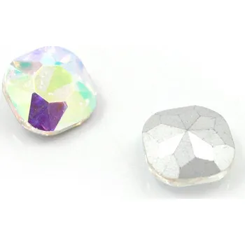 Materiál na výrobu šperku Krystaly čtverec Rivoli 10x10mm - Čirá AB / 1Ks