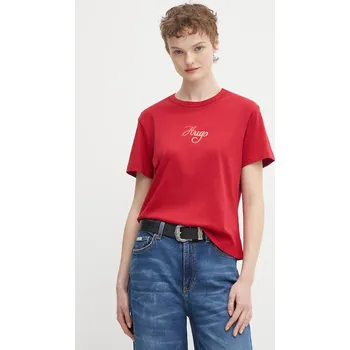 Pánské tričko Bavlněné tričko HUGO Destrel_3 50550117 červená 33X, vel. S