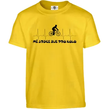 Pánské tričko Tričko Mé srdce bije pro kolo Druh: Dětské, Barva: Žlutá, Velikost: 146-L