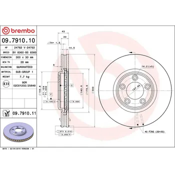 Brzdový kotouč Brzdový kotouč BREMBO 09.7910.11