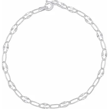 Náramek Zlatý náramek Paper Clip se Sunburst očky z bílého zlata - 3,5 mm varianta 18 cm FNN1072BGW-18 cm