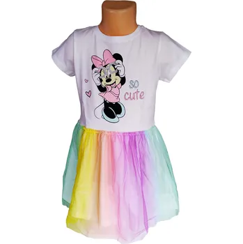 Eplusm Šaty MINNIE duhový tyl bílé Barva: Bílá, Velikost: 104